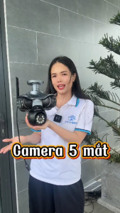 (Lỗi 1 đổi 1)Camera FFVIDEO WIFI ngoài trời 5 mắt xoay được hiển thị 5 khung hình - Cảnh Báo Chống Trộm - Đàm Thoại