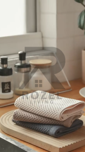 ROZEL Kain Lap Dapur Model Waffle Warna Cantik Estetik / Kain Lap Dapur Daya Serap Tinggi / Lap Tangan Serbaguna / Hand Towel / Kitchen Towel