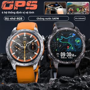 Đồng Hồ Thông Minh Thể Thao Quân Sự Nam Mới 2026 Tích Hợp GPS Bộ Nhớ 4GB Chống Nước 50m Đèn Pin LED Bản Đồ Ngoại Tuyến Theo Dõi Nhịp Tim