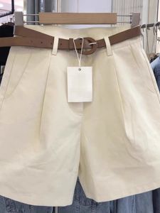กางเกงขาสั้นทรงเอเอวสูงสไตล์ย้อนยุคสำหรับผู้หญิง กางเกงขายาวทรงหลวมๆ สไตล์ลำลอง กางเกงขายาวทรงเอห้าส่วนสำหรับผู้หญิง