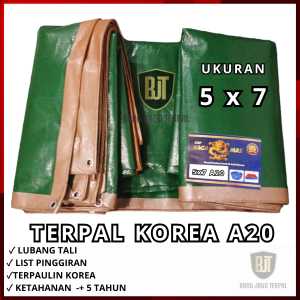 Terpal Tebal Ukuran 5x7 Meter A20 Korea Tutup Truk Tenda Jemuran Alas Hotpress Rapi dan Kuat
