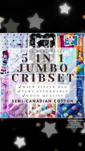 5in1 Jumbo Crib Set Mattress for Newborn Baby | Comforter Bedding | Bliss Baby Stuff