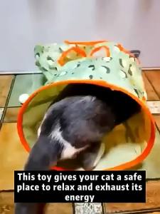 Foldable Crinkle Paper Cat Tunnel Interactive Play Tube For Small Kittens Cats Indoor Maze Self Play Training Pet Supplies