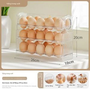 Khay Đựng Trứng 3 Tầng 30 Ô Có Chức Năng Lật Tự Động Hộp Đựng Trứng Giá Để Trứng Phụ Kiện Nhà Bếp Hộp Nhựa
