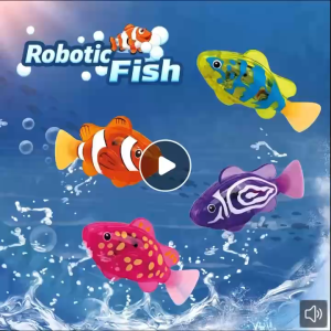 SG Stock Electronic Simulation Fish Toy Aquarium Tank Bath Tuh Decor Flash Fish Robot Toy Children Gift Bath Toys