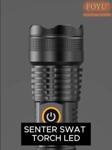 Senter Super Terang Swat Torch Battery 18650 High Power Flashlight LED Tahan Air