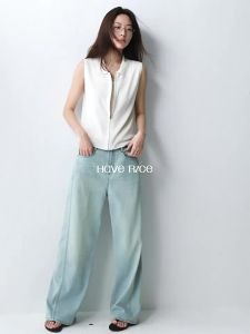 HAVERICE | Quần Jeans Dài Thẳng Nhẹ