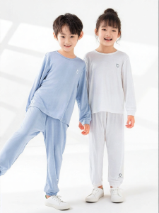 batubatu | Childrens Tencel Modal Thin Long Sleeve Pajama Set for Spring and Autumn