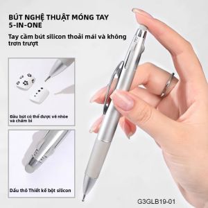 Bút Chấm Đa Chức Năng 5 Trong 1 Dành Cho Nghệ Thuật Làm Móng Với 4 Đầu Thép Không Gỉ Có Thể Hoán Đổi Cho Nhau (Nhiều Kích Cỡ)