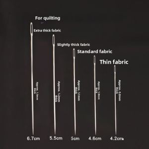 Home Use 5 Sizes Large Eye Needle Embroidery Needle Hand Sewing Clothes Needle Big Hole Needle Elderly Large Steel Needle
