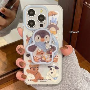 The Hokey Pokey Penguin Magnetic Bracket for Samsung S25/Note20ultra/A06/A55/S10 Phone Case A54 Silicone S23 Fe Young Adult Heart A23/S24 + A12 Cute A33/S9 +