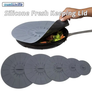 JustLiving ซิลิโคน5ชิ้น/เซ็ตที่คลุมซิลิโคนสดใหม่เตาทำความร้อนไมโครเวฟอ่าวอาหารกันฝุ่นชุดฝาครอบกันน้ำกระเซ็นนำกลับมาใช้ใหม่ได้ฝาซิลิโคนดูดอุปกรณ์ทำครัวทนความร้อนได้