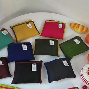 Reusable Foldable Shopping Bag with Drawstring Features Extra Large