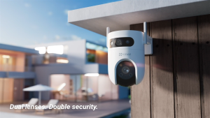 EZVIZ H9c DUAL 2K & 2K Dual-Lens 3MP Pan & Tilt Wi-Fi Camera Weatherproof Outdoor Color Night Vision