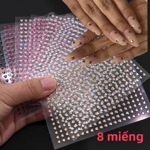 8 Cái/bộ Miếng Dán Móng Tay Hình Trái Tim 3D Ngày Lễ Tình Nhân Mini Tự Dính Hình Trái Tim Tình Yêu Dán Móng Tay Cho DIY Làm Móng Tay