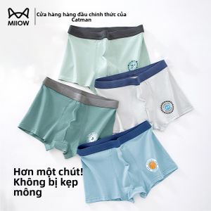 Quần lót boxer nam MiiOW Catman vải cotton thoáng khí kháng khuẩn cho học sinh trung học 2025
