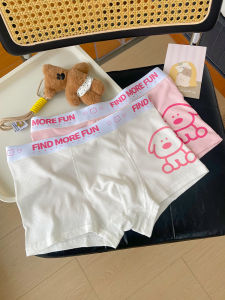 Pink for Male Underwear 5A Antibacterial Cotton Boys Boxers Soft Breathable Puppy Teenagers Boxer Shorts