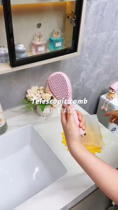 Bset Seller 3-IN-1 TELESCOPIC MASSAGE COMB | Ultra-Soft Elastic Bristles for Gentle Detangling & Scalp Spa | Hair Care Tool Brush for Silky Smooth Tangle-Free Hair | Dual-Use for Dry And Wet Hair | Ergonomic Anti-Static Paddle Brush for All Hair Types