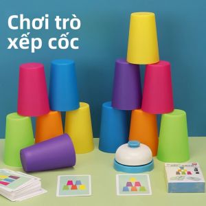 Trò Chơi Trên Bàn Chiến Đấu Xếp Chồng Huấn Luyện Tốc Độ Cho Trẻ Em - Đồ Chơi Huấn Luyện Logic Nhận Thức Màu Sắc Cho Các Bữa Tiệc Gia Đình Trong Nhà Giáo Dục Cổ Điển Montessori