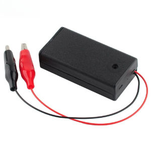 3V 2 Cells AA Battery Holder Case Storage Box with ON/Off Switch Alligator Clip Wire Cable 130mm