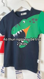 Áo thun bé trai ngắn tay 27Kids áo cộc nam 100% Cotton cho trẻ từ 2-10 tuổi BSTS8