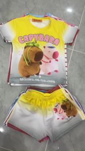 11-43kg labubu+capypara- baby three -  bộ đùi bé gái- Thun lạnh 3D bao đẹp mềm mịn mát!! 110