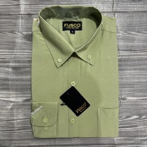 KEMEJA PRIA FORMAL FUSCO SAGE GREEN/KEMEJA POLOS LENGAN PANJANG