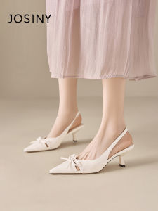 Josiny | Bow Decorated Open-Back High Heels Early Autumn New Style
