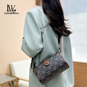 LouisWill Womens Bag Shoulder Bag Pillow Bag Crossbody Messenger Large Capacity Retro Printing Adjustable Shoulder Straps Zipper Inner Pocket