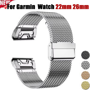 Stainless Steel Band for Garmin Watch Fenix Fenix 8 E 6 6x 7 7x Pro 5 5x Plus 5s 6s 20/22/26mm Metal Strap Wristband Bracelet Ac