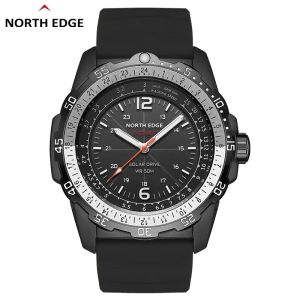 NORTH EDGE | Đồng Hồ Thể Thao Nam NORTH EDGE Solar Drive 50ATM Chống Nước Mặt Số Dạ Quang Dây Đeo Cao Su Chế Độ Chờ Lâu Chống Sốc Đồng Hồ Đeo Tay Thạch Anh