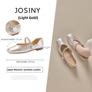 Josiny | New Summer Rhinestone Ankle Strap Flat Pumps