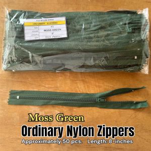 [1-pack/50pcs.] Ordinary Nylon Zipper 8 inches length – Durable DIY by Lasuerte Apparel