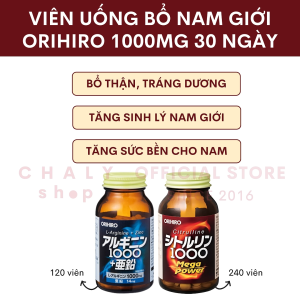 Viên uống bổ cho nam giới Citrulline 1000mg L-Arginine và Zinc Orihiro 240 viên Nhật Bản