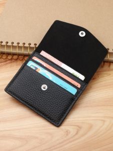 Ultra-Thin Soft Leather Card Holder Mens Compact Mini Card Case Ladies Card Sleeve Popular Internet Card Holder Cover