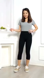 LEGGING 7/8 HIGHWAIST POLOS / LEJING SPANDEX JERSY / CELANA LEGGING SEBETIS / LEGING SENAM