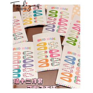 Baby Girl Small Size BB Clip Hair Accessories No Damage Fringe Hairpins Cute Side Bun Hairgrips for Children Hair Decorations