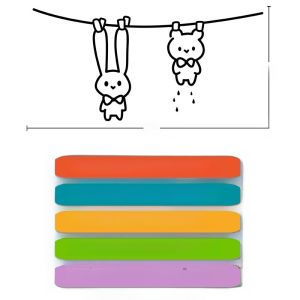 Modern Minimalist Cartoon Rabbit Bear Pattern Balcony Glass Door Floor-to-Ceiling Window Decorative Stickers Cute Warning Decals