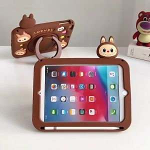 Case Samsung Galaxy Tab A9 8.7\\\" 2023 87 Inch WiFi 5G LTE SM X110 X115 Casing Tablet Softcase Anak Rotate 360 Kesing Stand Karakter Labubu Viral Cokelat Lucu Cover Slot Pen BONUS Tali Motif Stylus