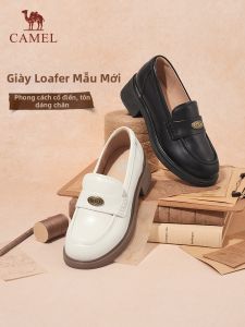 CAMEL | Giày Lười Cao Gót Dày Phong Cách Retro