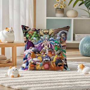 Bandai | One Piece Rob Lucci CP9 Anime Plush Pillow Cover Soft Short Plush Cushion Cover For Sofa Bedroom Home Decor Gift Decoration