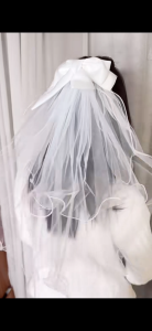 🇲🇾 White Bridal Veil With Clip Bride To Be Short Veil