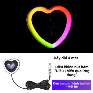 Đèn Neon RGB USB Phát Sáng Trái Tim Bầu Không Khí LED Nội Thất Ô Tô Đèn Môi Trường Xung Quanh Phòng Nhà Lễ Hội Trang Trí Phụ Kiện Mới Lạ