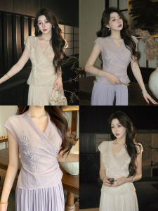 LINGQIAN | French Linen Floral Embroidered Shirt