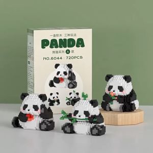 Pan Nie Block Cute Panda Series Bamboo Figure China Trending Decoration Building Brick Toy Boy Girl 可爱熊猫系列