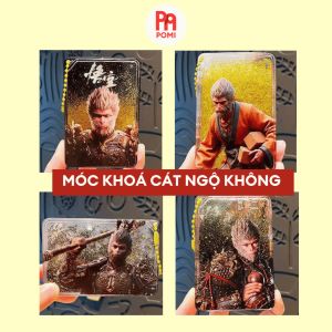 Móc khoá chuyển động kim tuyến Tôn Ngộ Không Wukong Black Myth Kim Tuyến nước - POMI - móc khoá balo móc chìa khoá