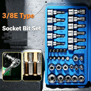 1/4 3/8 1/2 Inch Drive Torx Bit Socket Set E-Star Security Bits Anti-impact Auto Motorcycle Repair Hand Tool Kit High Hardness