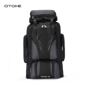 OTOHE Outdoor Climbing Backpack Large Capacity 70L Hiking Bag Waterproof Travel Backpack Men Women Backpack Sports Fitness Backpack Casual Camping Bag