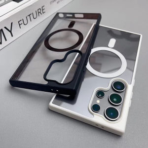 Clear Magnetic Phone Case for Magsafe Samsung Galaxy S26 S25 Ultra S24 FE S22 S23 Plus S26Ultra S26+ Shockproof Bumper Cover