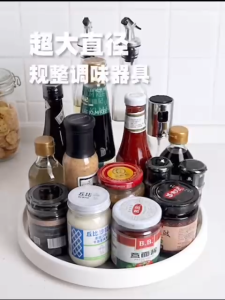 *SG Stock* 360 Turntable Organizer Fridge Organization Box Non-Skid Spice Rack Organizer Makeup 360 Rotating Storage Container Countertop Organizer  Cabinet Organizer Fridge Organizer Box Spinning Spice Rack 360 Rotating Seasoning Rack